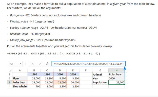 Excel 2021 INDEX & MATCH Formulas