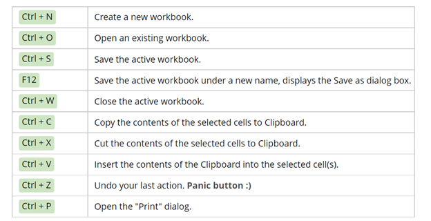 Excel 2021 KEYBOARD SHORTCUTS