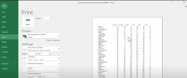 Excel 2021 Optimize Print Settings 2