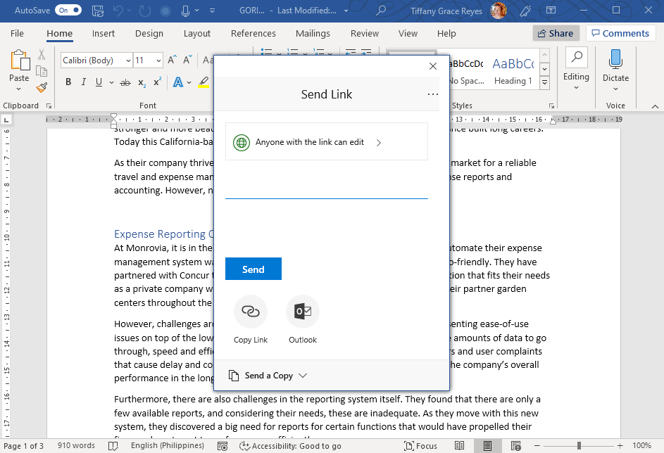 Real-Time Collaboration in Microsoft Word 2021